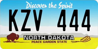 ND license plate KZV444