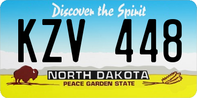 ND license plate KZV448