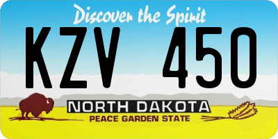 ND license plate KZV450