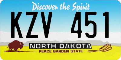 ND license plate KZV451