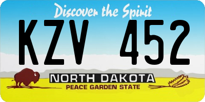 ND license plate KZV452