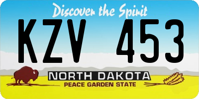 ND license plate KZV453