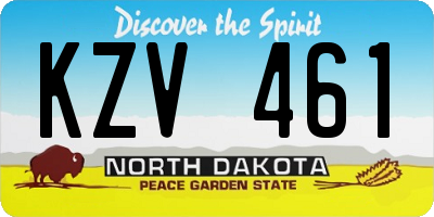 ND license plate KZV461