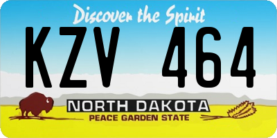 ND license plate KZV464