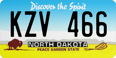 ND license plate KZV466