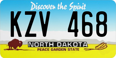 ND license plate KZV468