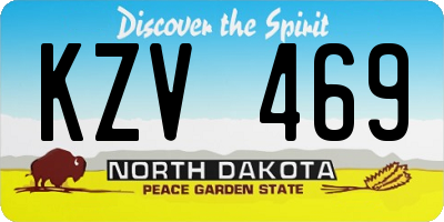 ND license plate KZV469