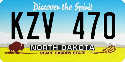 ND license plate KZV470