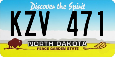 ND license plate KZV471