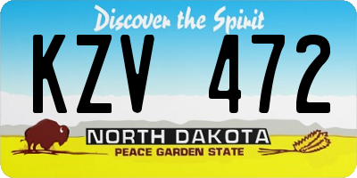 ND license plate KZV472