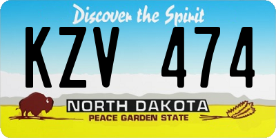 ND license plate KZV474