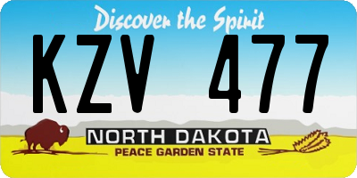 ND license plate KZV477