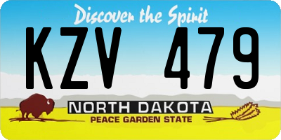ND license plate KZV479