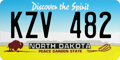 ND license plate KZV482