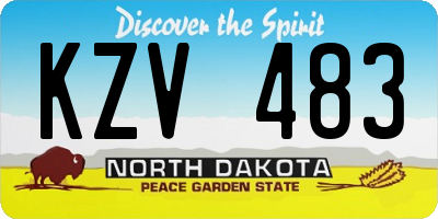 ND license plate KZV483