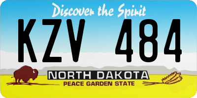 ND license plate KZV484