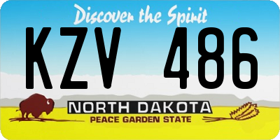 ND license plate KZV486