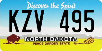 ND license plate KZV495