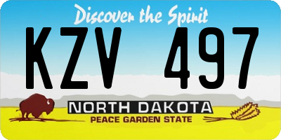 ND license plate KZV497