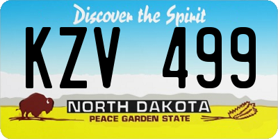 ND license plate KZV499