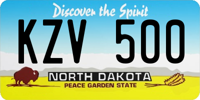 ND license plate KZV500