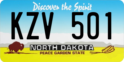 ND license plate KZV501