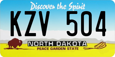 ND license plate KZV504