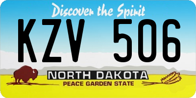 ND license plate KZV506