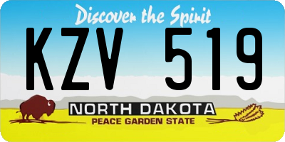 ND license plate KZV519