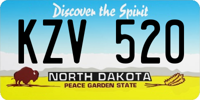 ND license plate KZV520