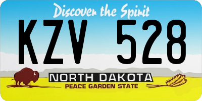 ND license plate KZV528