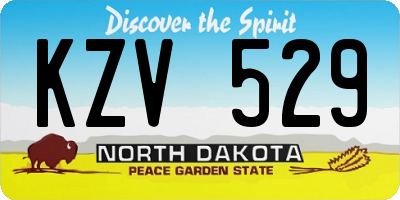 ND license plate KZV529