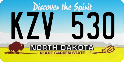 ND license plate KZV530