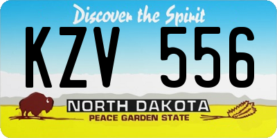 ND license plate KZV556