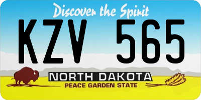 ND license plate KZV565