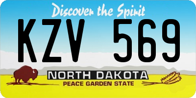 ND license plate KZV569