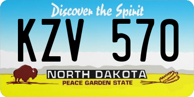 ND license plate KZV570