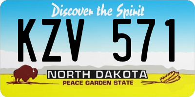 ND license plate KZV571