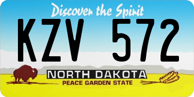 ND license plate KZV572