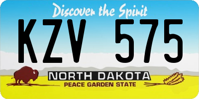 ND license plate KZV575