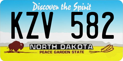 ND license plate KZV582