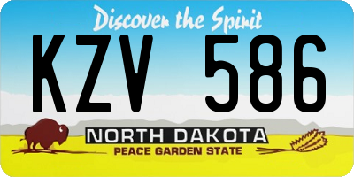 ND license plate KZV586