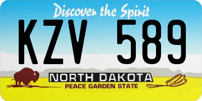 ND license plate KZV589