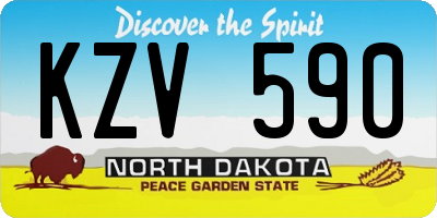 ND license plate KZV590