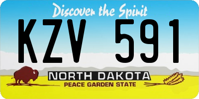 ND license plate KZV591