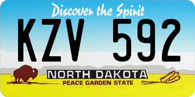 ND license plate KZV592