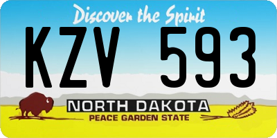 ND license plate KZV593