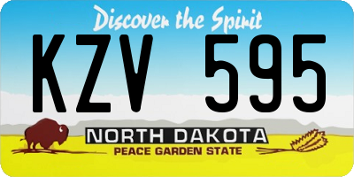 ND license plate KZV595