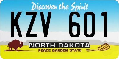 ND license plate KZV601