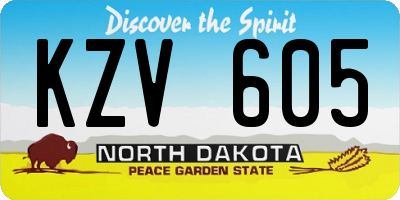 ND license plate KZV605